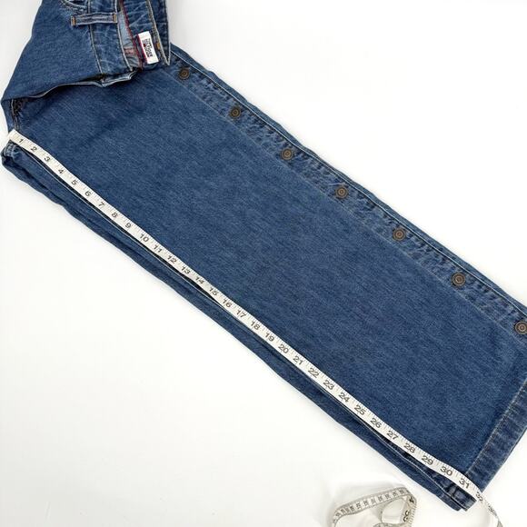 Tommy Hilfiger Women's Side Snaps Wide Leg Blue Jeans Size 6 - Picture 11 of 12